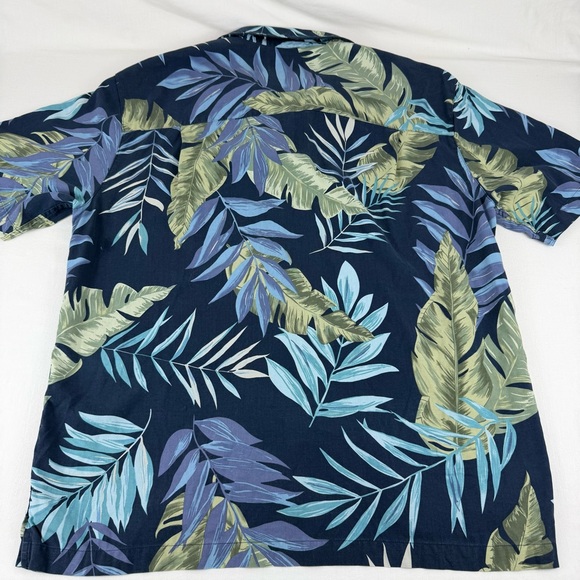 St Johns Bay Shirt Mens XL Blue/Green  Silk Hawaiian Floral Button Up‎ Casual - Picture 12 of 12